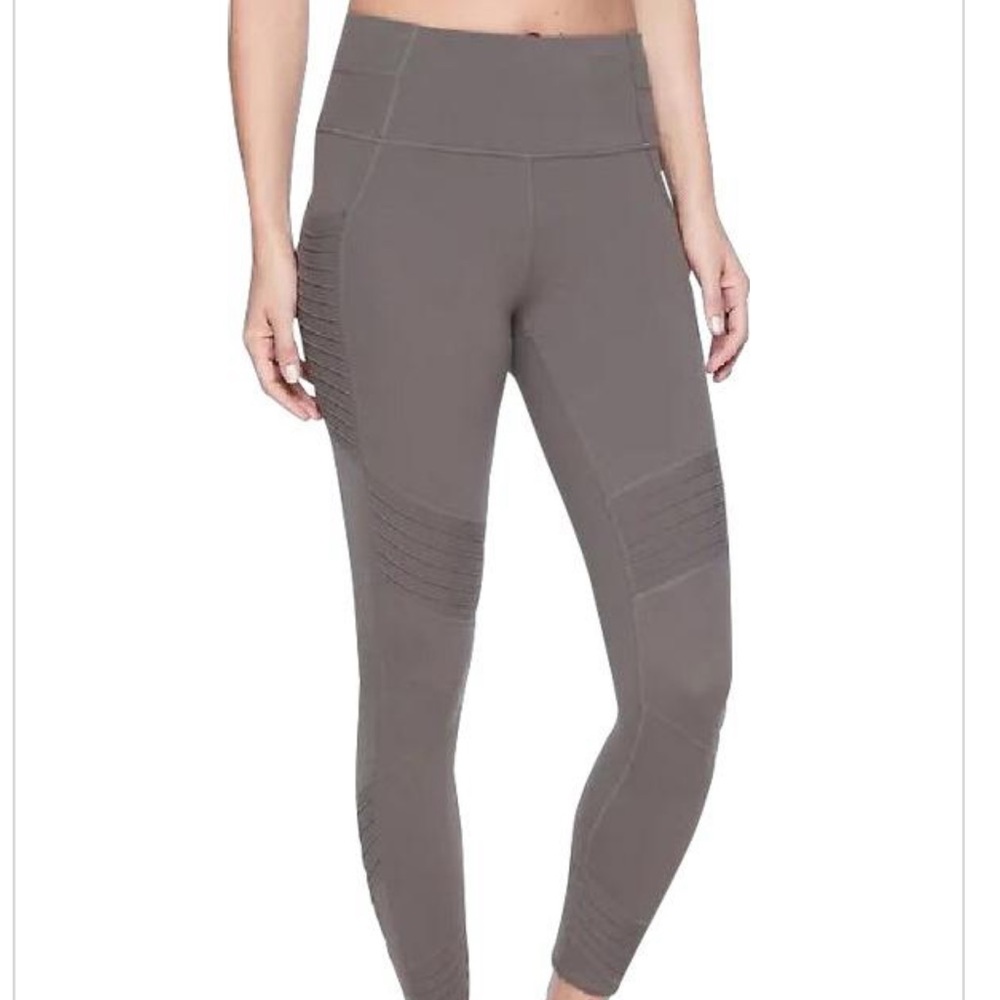 Athleta Powervita Pintucks 7/8 Leggings Gray Size XS